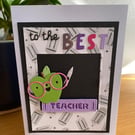 Handmade teacher appreciation card