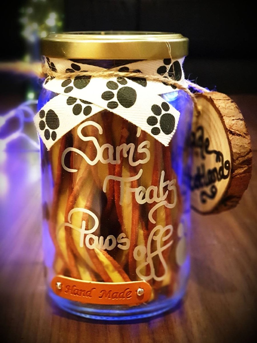Personalised Dog Treat Jar Gift, Hand Crafted in Scotland