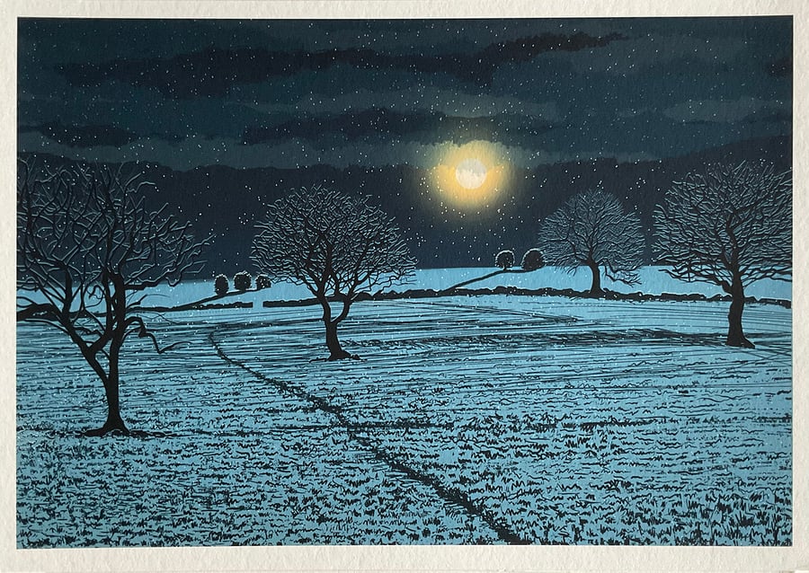 'Moonlit Trees' giclee digital print