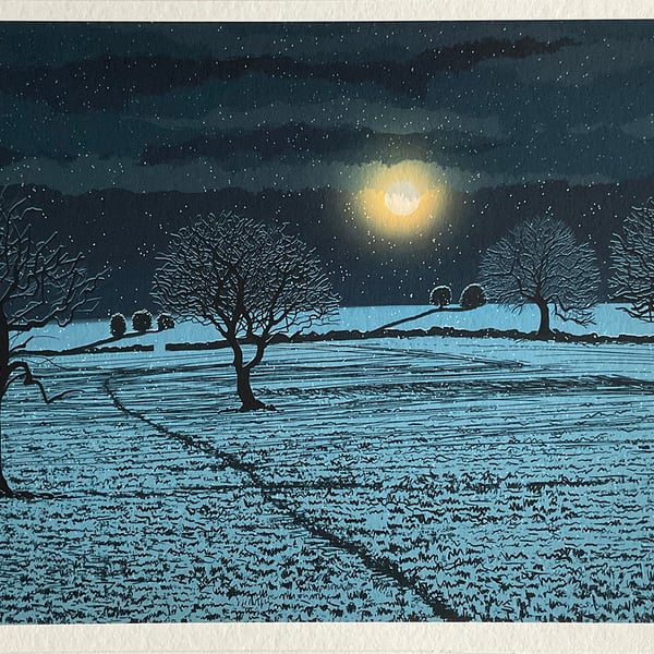 'Moonlit Trees' giclee digital print