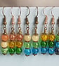Gorgeous Green Spectrum Earrings - Bronze tone No18 - Image 2