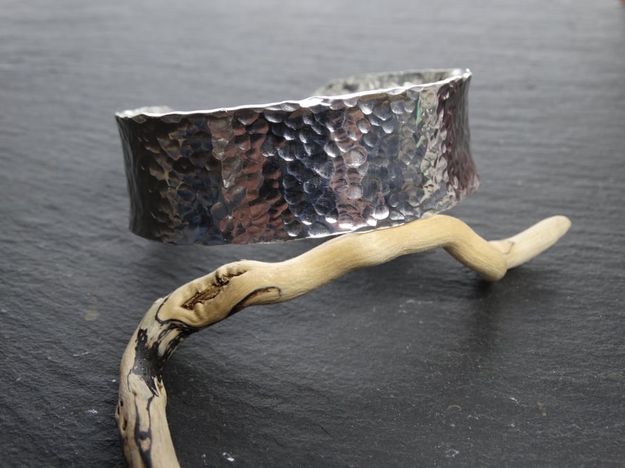 Chunky sterling silver anti clastic cuff bracelet