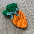 Crochet carrot treat bag