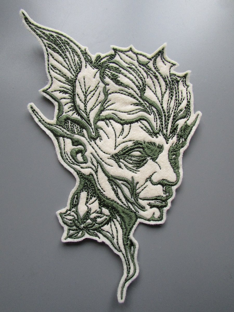 Tree Ent Elf Elven Fae Embroidered Sew on Applique Patch