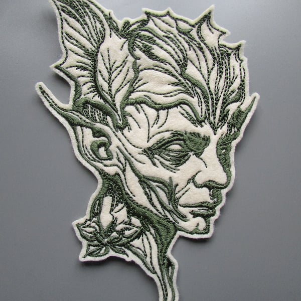 Tree Ent Elf Elven Fae Embroidered Sew on Applique Patch