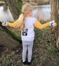 Aran Knitting pattern for girls with Panda and Butterfly Sweater and Mittens - Image 8
