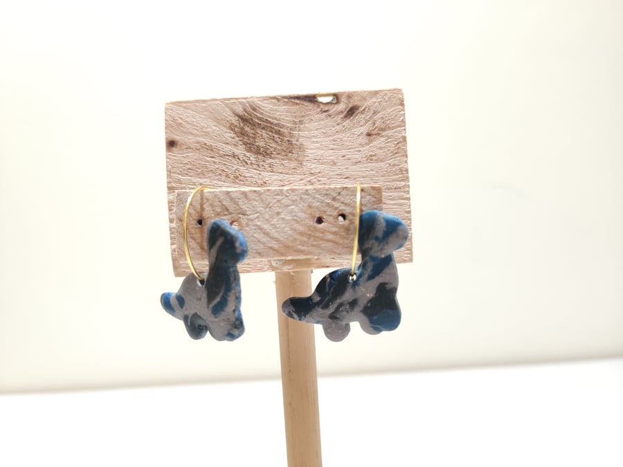 Muted leopard dino hoop earrings 