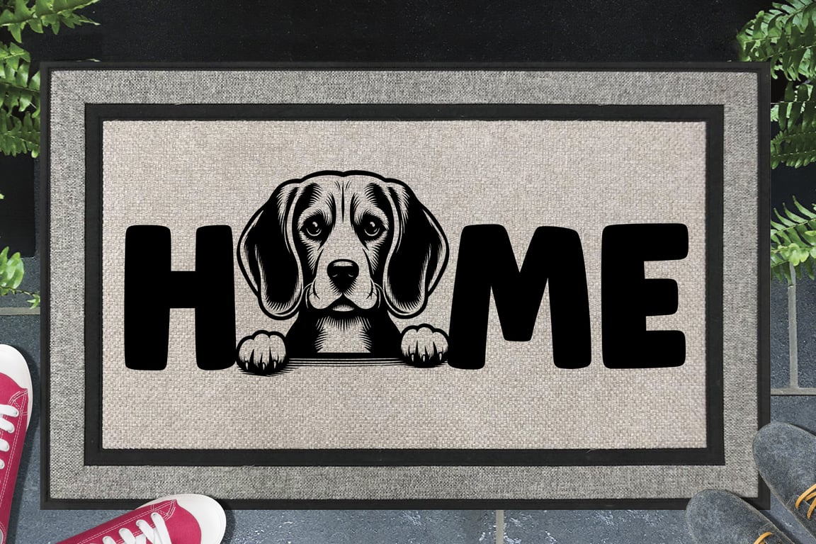 Beagle Home Door Mat No.3 - All Weather - Beagle Welcome Mat - 45x70cm 