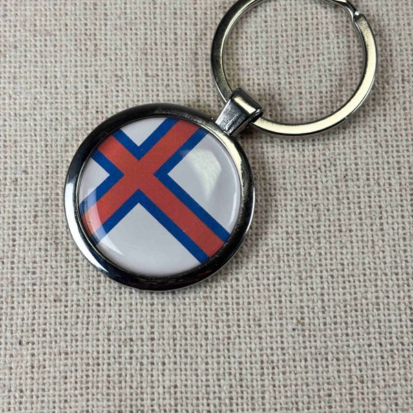 Faroe Islands Flag Keyring