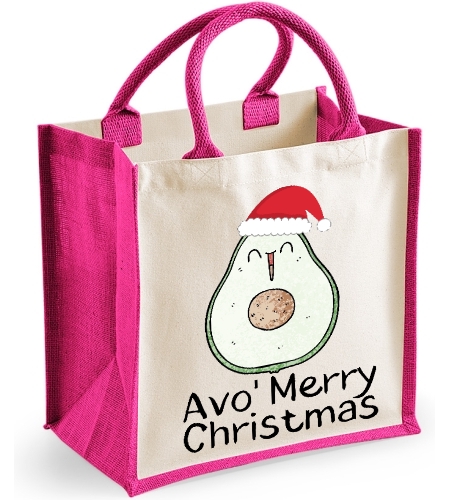 Avo Merry Chriistmas -  Christmas Midi Jute Bag Christmas Gift