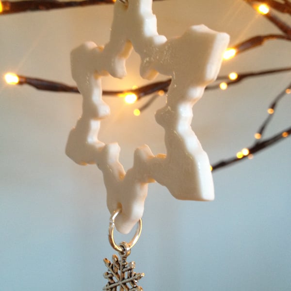 Porcelain Hand Made Snowflake Christmas Decoration