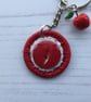Keyring with Dorset Button and Apple Charm - Image 3