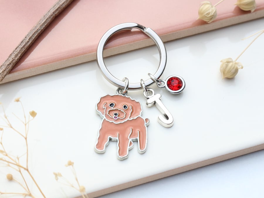 Personalised Cockapoo Keyring - Dog Lover Gift, Cavapoo, Goldendoodle, 
