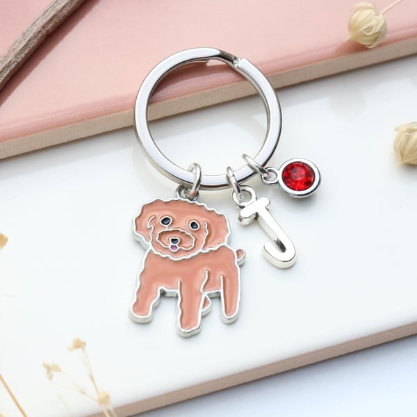 Personalised Cockapoo Keyring - Dog Lover Gift, Cavapoo, Goldendoodle, 