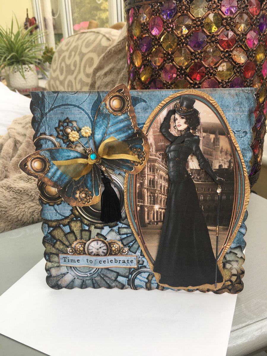 Steampunk Elegant Lady Time to celebrate birthday card