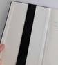 Elasticated pencil case for cover of book diary journal red linen - Image 3