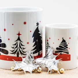 Xmas Coffee Mug Christmas Trees gifts for coffee lovers addicts secret santa  