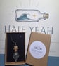 Coastal Keepsake Necklace - Seaham Sea Glass Miniature Bottle Pendant - CK-S01