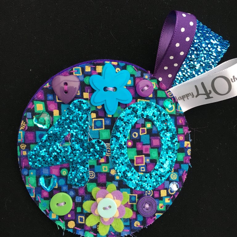 Birthday badge-Rosette - 40th Birthday