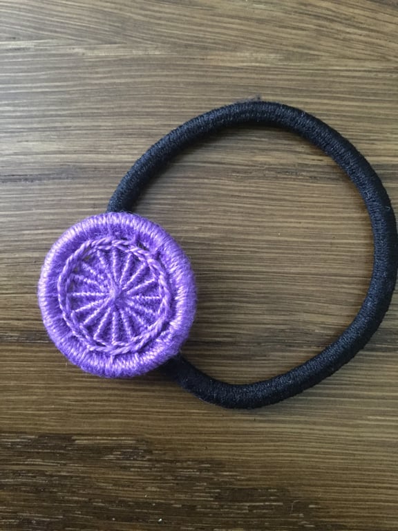 Dorset Button Hair Elastic Band, Purple 