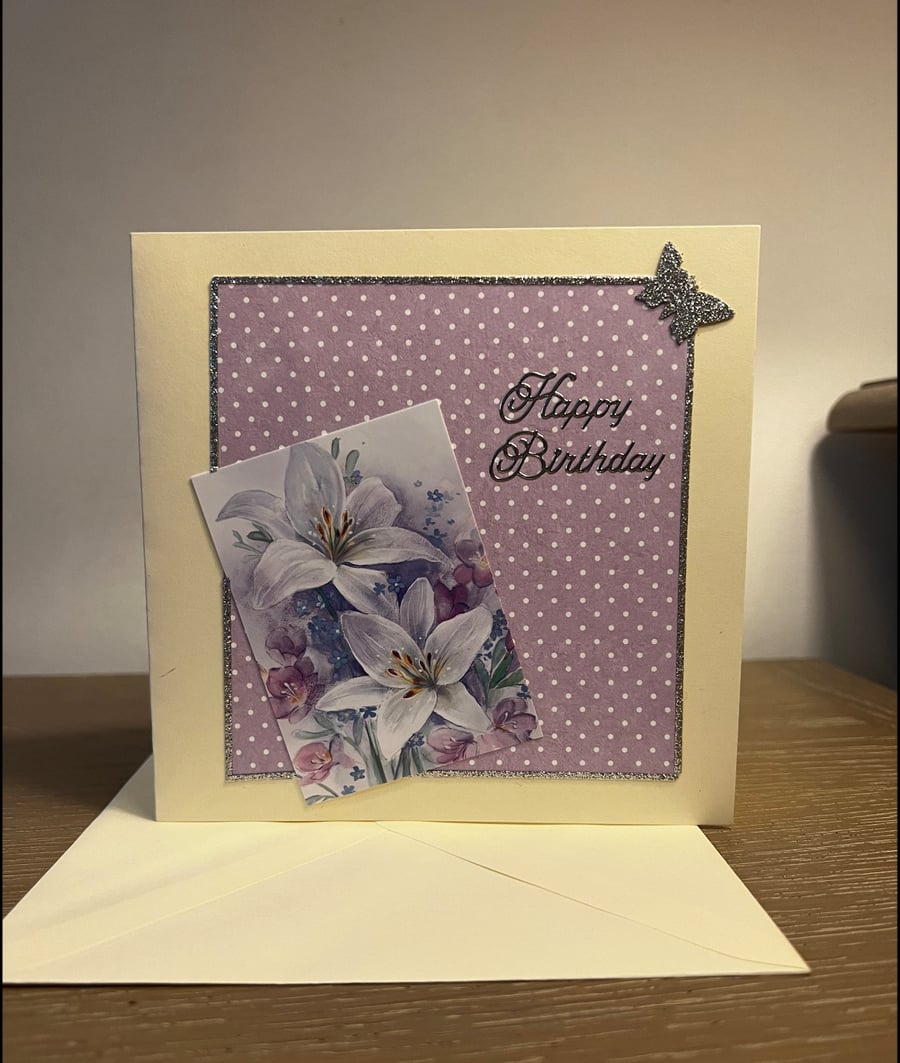 Handmade Flower Birthday card