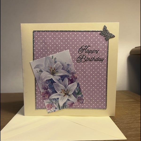 Handmade Flower Birthday card