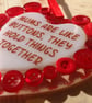 Handmade Fused Glass Mums Are Like Buttons Hanging Heart Picture Decoration - Image 6