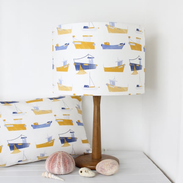 Harbour Boats Fabric Lampshade