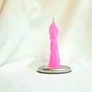 Lovers candle cast in pink wax