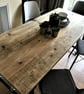 Dining Table, Custom Made Reclaimed Scaffold Boards, Rustic, Industrial, Pipe Tu - Image 4