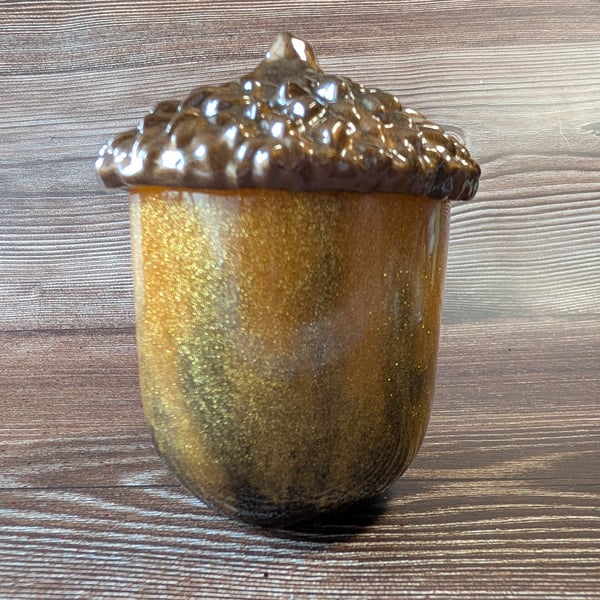 Handmade Resin Acorn Jar - Autumn Decor or Unique Gift