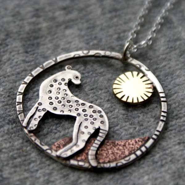 Sun worship pendant - cheetah