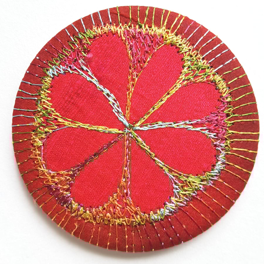 Pocket Mirror 58mm Fabric Pocket Mirror Machine Embroidery Handbag Accessory