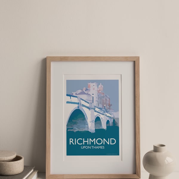 Richmond Upon Thames Surrey London Giclee Travel Poster