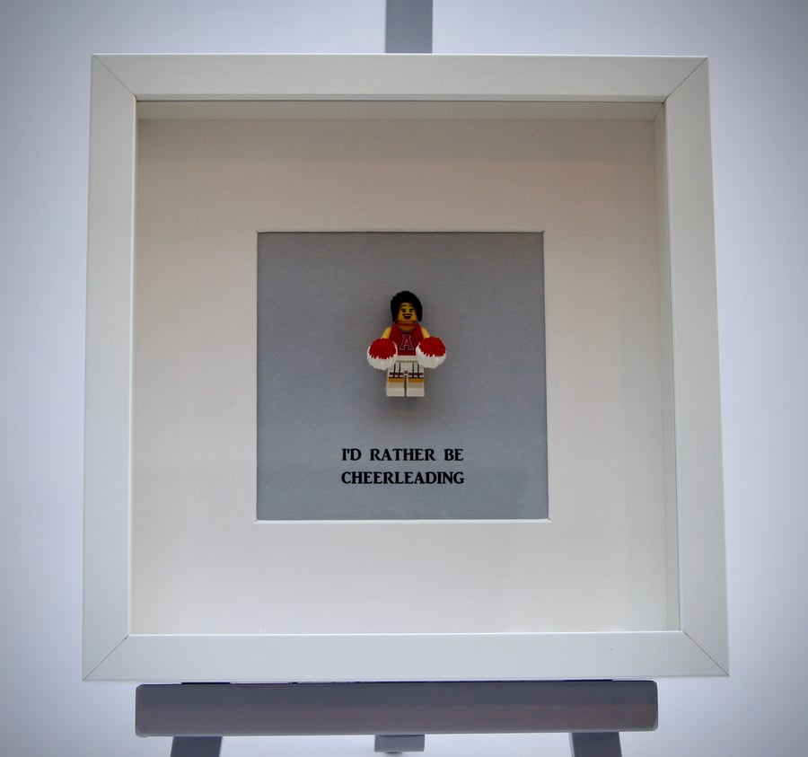 I'd rather be cheerleading mini figure frame.