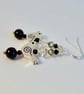 Tibetan Silver Bird Earrings With Onyx & Crystal, Mother's Day, Valentine Gift  - Image 5