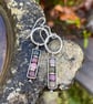 Oxidised silver and gemstone bead long colourful dangly earrings - Image 2