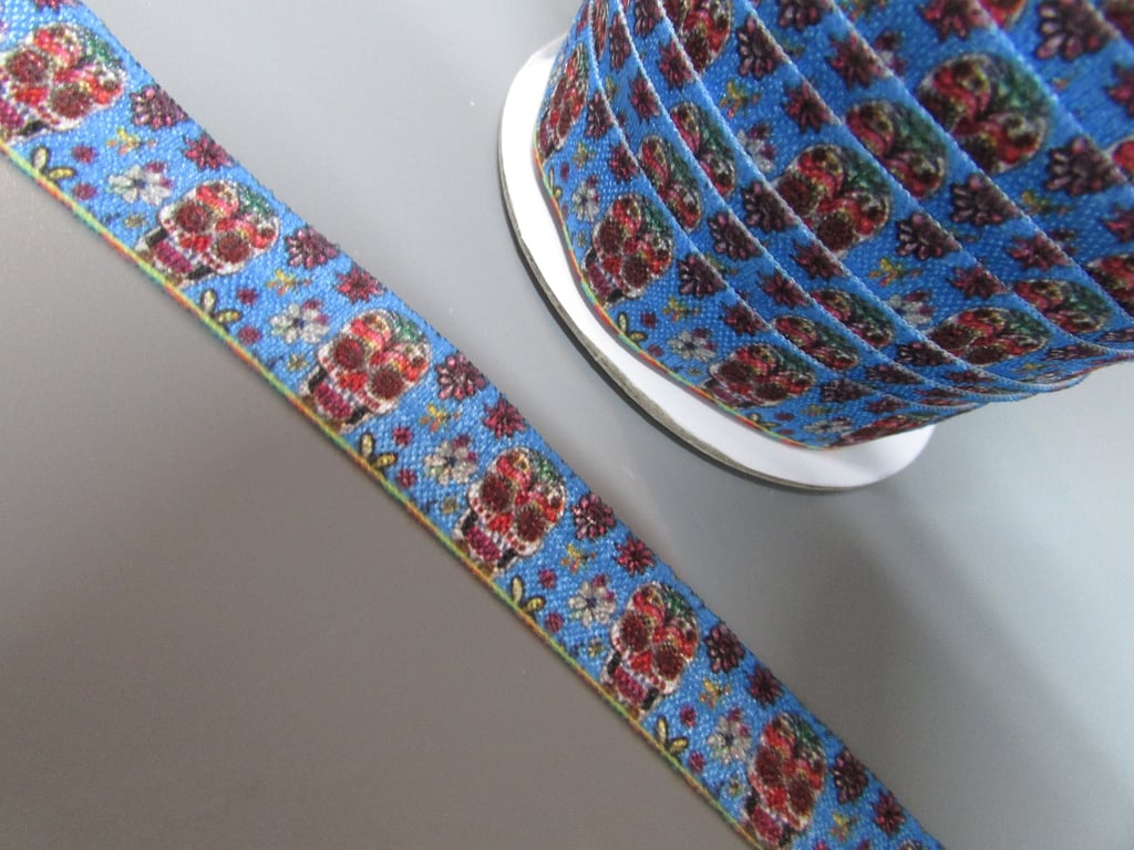 Skull Fold Over Elastic x 1 metre