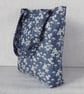 Tote bag, shopping bag, floral denim - Image 3