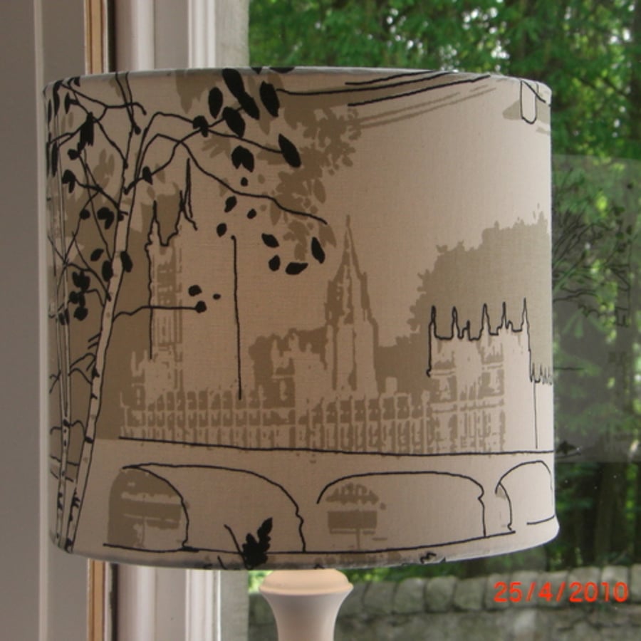 'Brompton Road' fabric covered lampshade