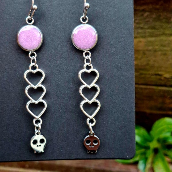 Gothic dangle earrings spike punk emo alternative goddess