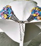Hand Crocheted Multi Strand Pastel Fancy Wool Necklace Scarf - Image 3