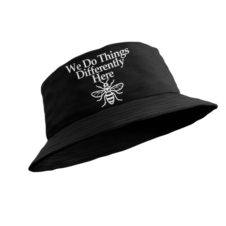 Manchester Bee Bucket Hat - Colour Varations We Do Things Differently Here