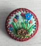 Hand Embroidered Floral Hedgehog Brooch - Image 2