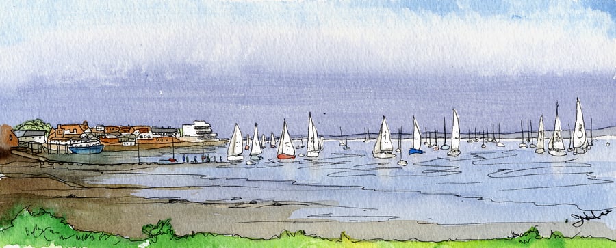 Print - The Riverfront with Sailing