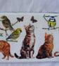 Cats and British birds decoupaged wall decoration. - Image 2