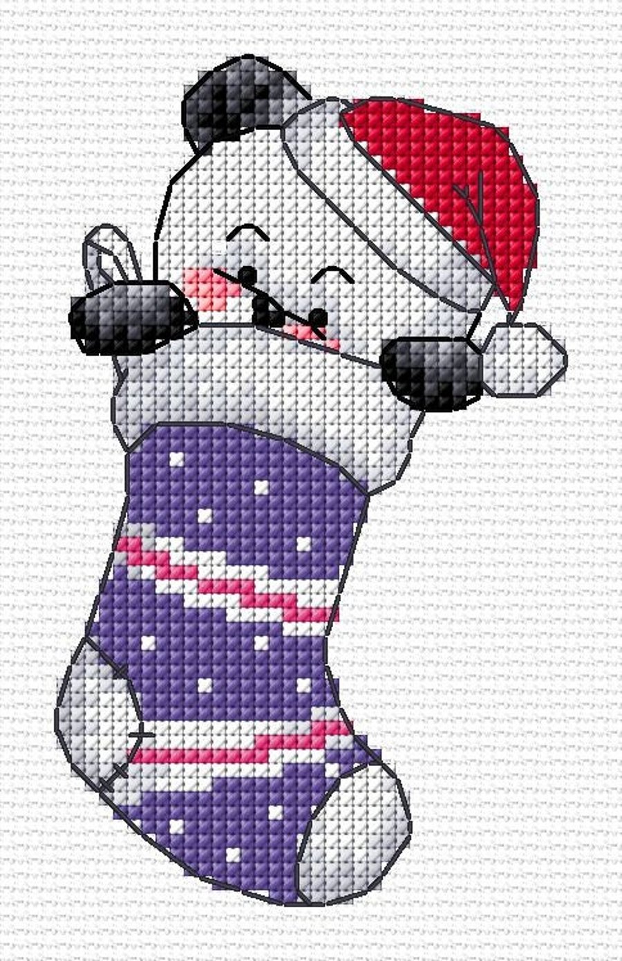 Party Paws Bamboo Christmas Stocking cross stitch chart