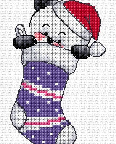 Party Paws Bamboo Christmas Stocking cross stitch chart