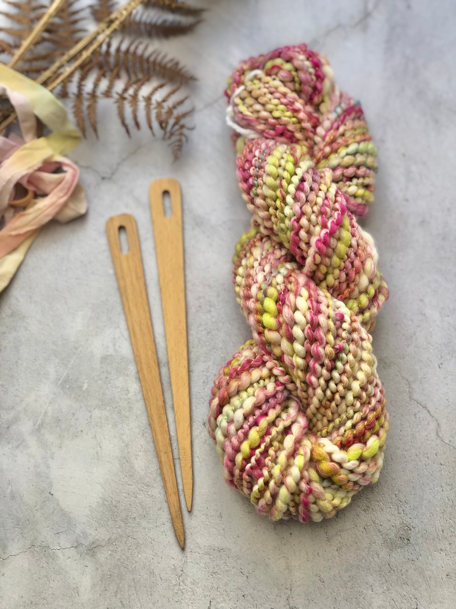 Pastel Art Yarn. Chunky Handspun Yarn for weaving and knitting. Funky Novelty