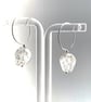 Quartz Rock Crystal Skull Hoop Earring. All 925 Sterling Silver Hand Forged Wire - Image 2